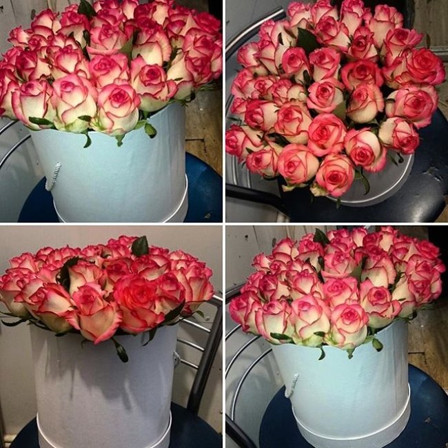 35 Роз.Высота 40см. Коробка круглая