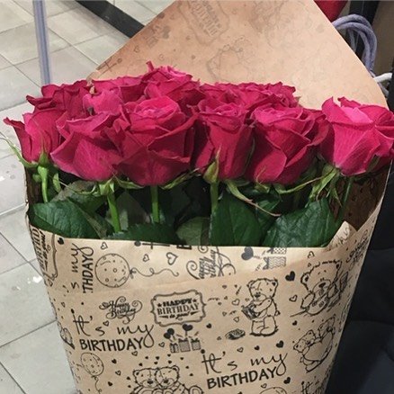 Роза Шангри Ла (розовая). Букет из 21 розы. Высота 60 см