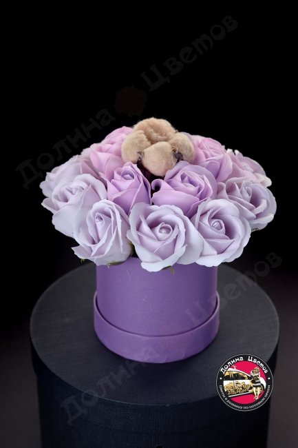 Мыльная роза (фиолетовые в круглой коробке)