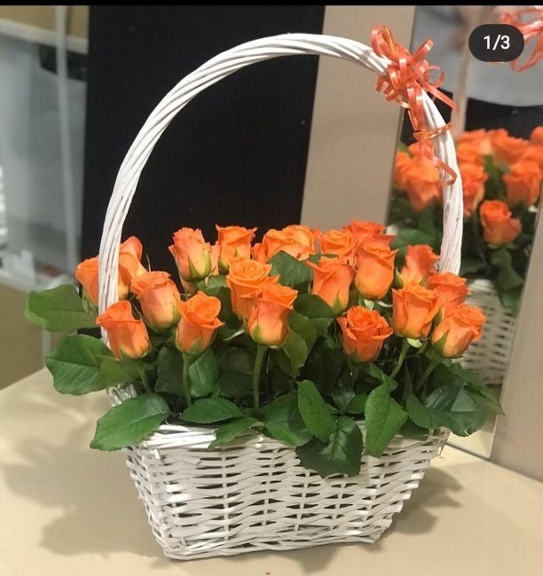 Корзина с розами 41 роза