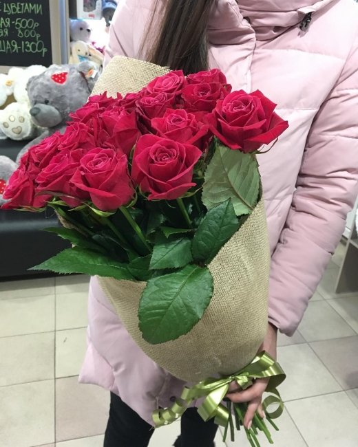 Роза Шангри Ла (розовая). Букет из 21 розы. Высота 70 см