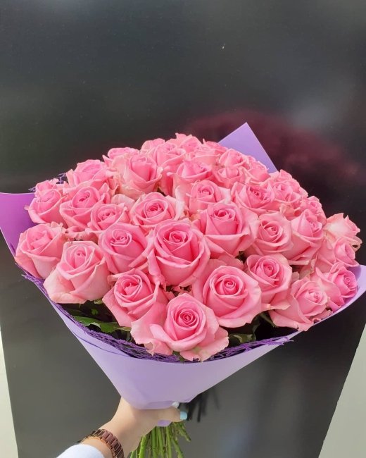 Роза Ревиваль (розовая). Букет из 41 розы. Высота 60 см